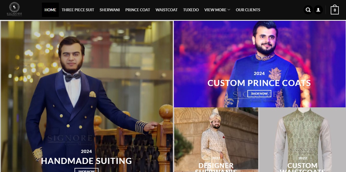 Signore Menswear - Website Designed and Developed by Bizz Boost Ltd